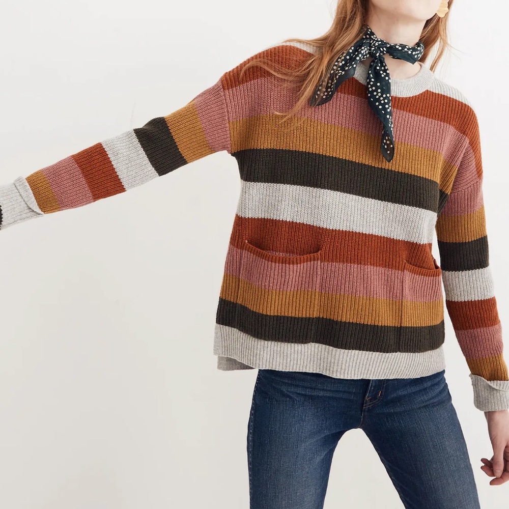 MADEWELL Patch Pocket Pullover Sweater in Walton Stripe